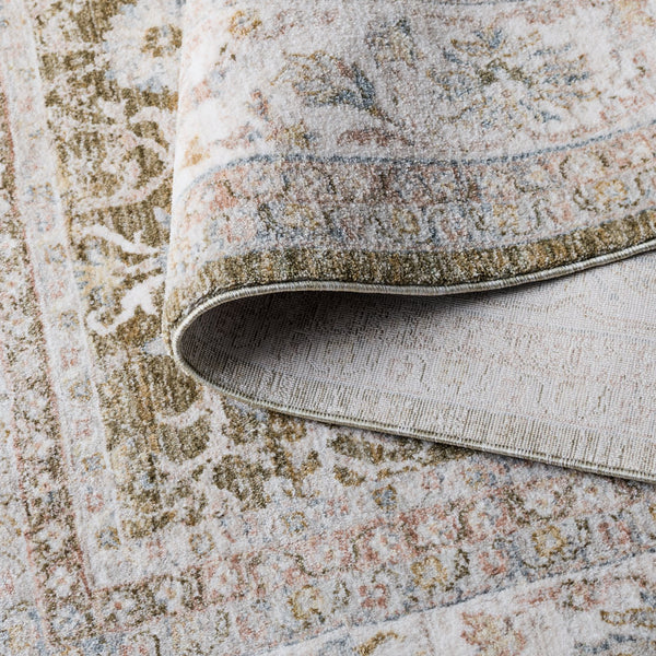 Safavieh April 212A Ivory Green Floral Area Rug — Power-Loomed Polyester-Cotton Blend, Durable Elegance 2'-6" x 8'-0" MSR6212A-28