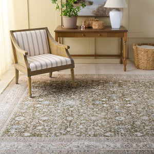 Safavieh April 212A Ivory Green Floral Area Rug — Power-Loomed Polyester-Cotton Blend, Durable Elegance 2'-6" x 8'-0" MSR6212A-28