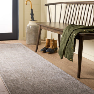Safavieh April Elegant 212C Ivory Light Grey Floral-Traditional Area Rug — Soft Polyester-Cotton, Durable Finish 2'-6" x 8'-0" MSR6212C-28
