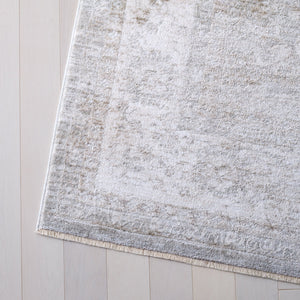 Safavieh April Elegant 212C Ivory Light Grey Floral-Traditional Area Rug — Soft Polyester-Cotton, Durable Finish 2'-6" x 8'-0" MSR6212C-28