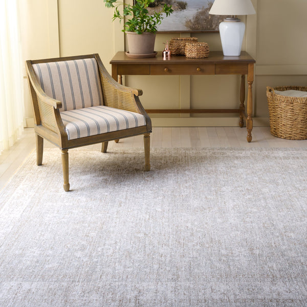 Safavieh April Floral-Traditional Area Rug In Ivory & Light Grey — Power-Loomed Polyester-Cotton Blend Comfort And Durability For Elegant Living Spaces 2'-6" x 4'-0" MSR6212C-24