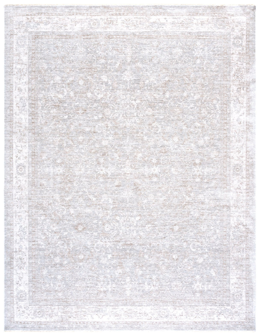 Safavieh April Elegant 212C Ivory Light Grey Floral-Traditional Area Rug — Soft Polyester-Cotton, Durable Finish 2'-6" x 8'-0" MSR6212C-28