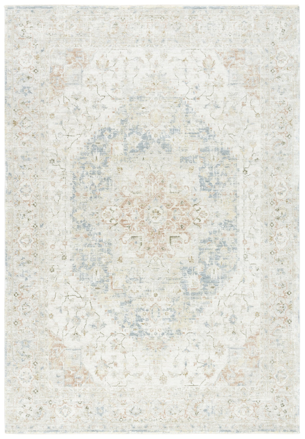 Safavieh April 218B Area Rug — Ivory And Grey Oriental-Traditional Design, Plush Cotton-Blend Durability 2'-6" x 4'-0" MSR6218B-24
