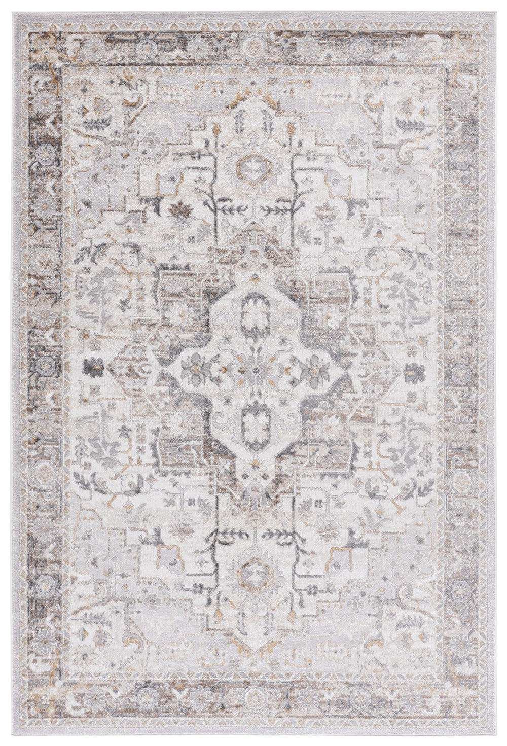 Safavieh Msr Mulberry 5X7 Ivory Light Grey Area Rug — Low-Profile 3/8" Pile, Turkish Power-Loomed Durability, Soft Blend MSR6410B-5