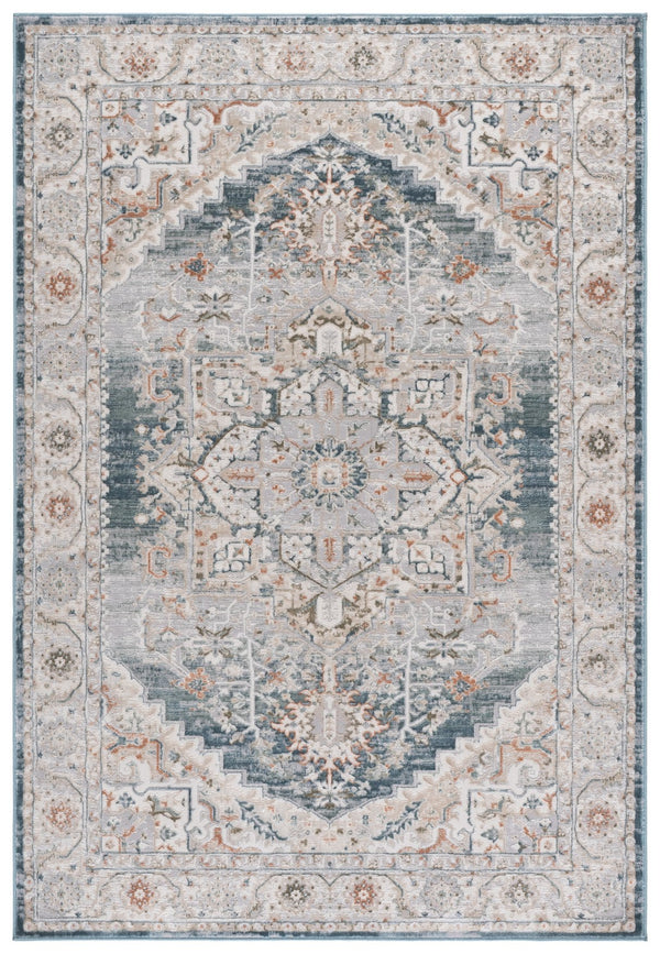 Safavieh Martha Maven 5X7 Blue Grey Area Rug — Low-Profile 3/8" Pile, Power-Loomed Turkey, Stain-Resistant Elegance MSR751N-5