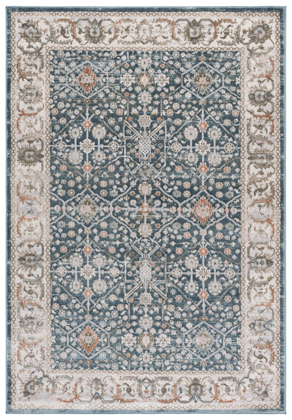 Safavieh Martha 5X7 Blue Grey Area Rug - Power-Loomed Turkey, Low-Profile 3/8" Pile, Stain-Resistant Durable Style MSR752M-5