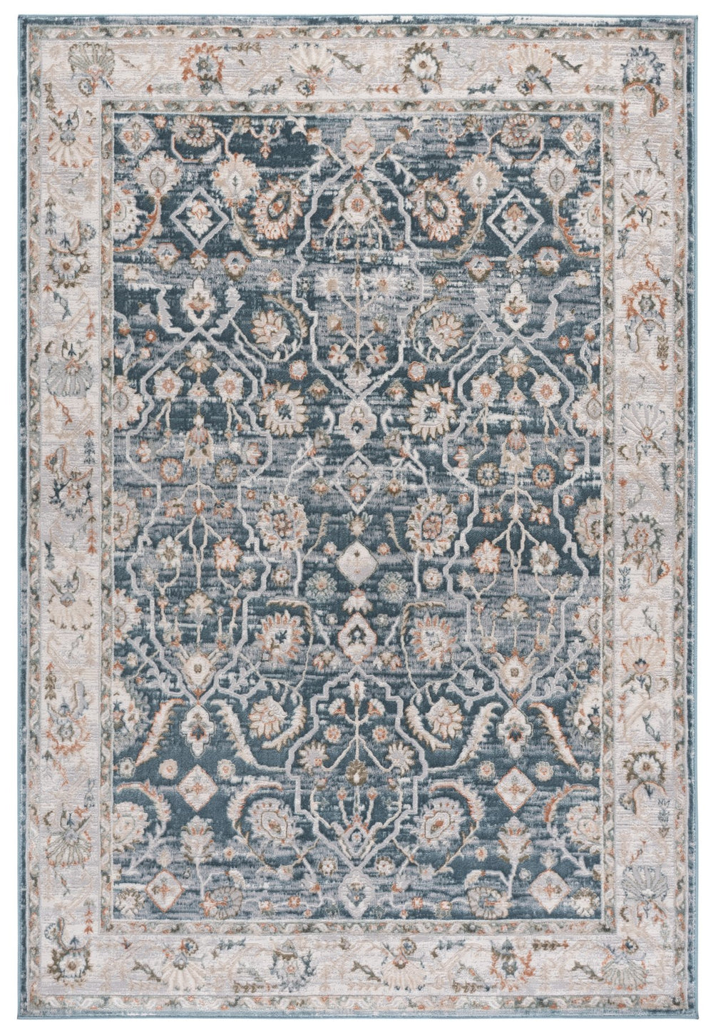 Safavieh Martha Serenity Blue-Grey Area Rug 5X7, Power-Loomed Turkey, Low 3/8" Pile, Durable Stain-Resistant Elegance MSR754M-5