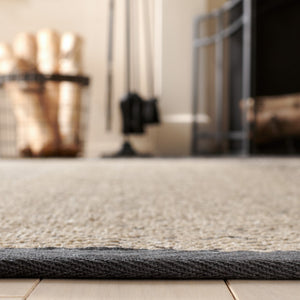 Safavieh Msr9441 Natural Fiber Power Loomed  Rug Natural / Dark Grey 8' x 10'