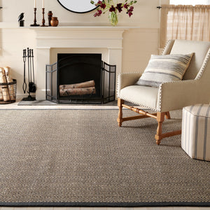 Safavieh Msr9441 Natural Fiber Power Loomed  Rug Natural / Dark Grey 8' x 10'