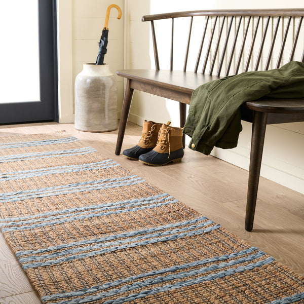 Safavieh Martha Hand-Tufted Natural Jute Wool Blend Rug In Light Blue — Low-Profile, Coastal-Modern Elegance 6'-0" x 9'-0" MSR9525L-6