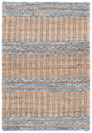 Safavieh Martha Natural Light Blue Hand‑Tufted Runner Rug — Coastal Modern Striped Jute Wool Cotton Blend For Hallways 2'-3" x 8'-0" MSR9525L-28