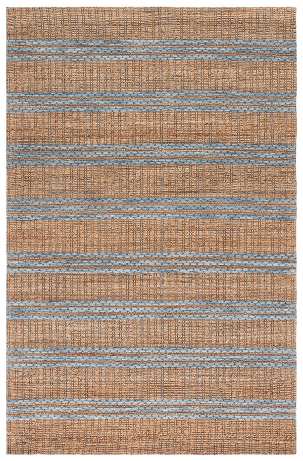Safavieh Martha Hand-Tufted Round Area Rug In Natural & Light Blue — Jute Wool Cotton Blend, Low 3/8" Pile Comfort 6'-0" x 6'-0" MSR9525L-6R