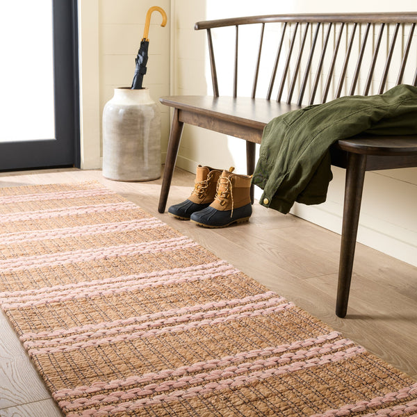 Safavieh Martha Hand-Tufted Natural Blush Area Rug, Jute Wool Cotton Blend For Cozy, Modern Living Spaces 6'-0" x 6'-0" MSR9525U-6SQ