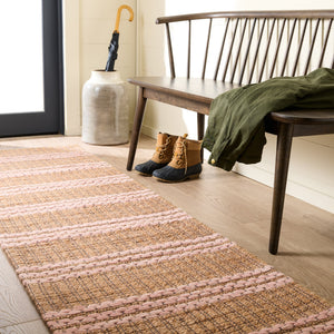 Safavieh Martha Hand-Tufted Natural Blush Area Rug — Low-Pile Jute Wool Cotton Blend For Modern Homes 6'-0" x 9'-0" MSR9525U-6