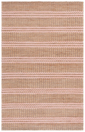 Safavieh Martha Hand-Tufted Natural Blush Area Rug — Jute Wool Cotton Blend, Low-Profile Coastal Stripe Elegance 8'-0" x 10'-0" MSR9525U-8
