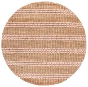Safavieh Martha Hand-Tufted Natural Blush Area Rug — Jute Wool Cotton Blend, Low-Profile Coastal Stripe Elegance 8'-0" x 10'-0" MSR9525U-8