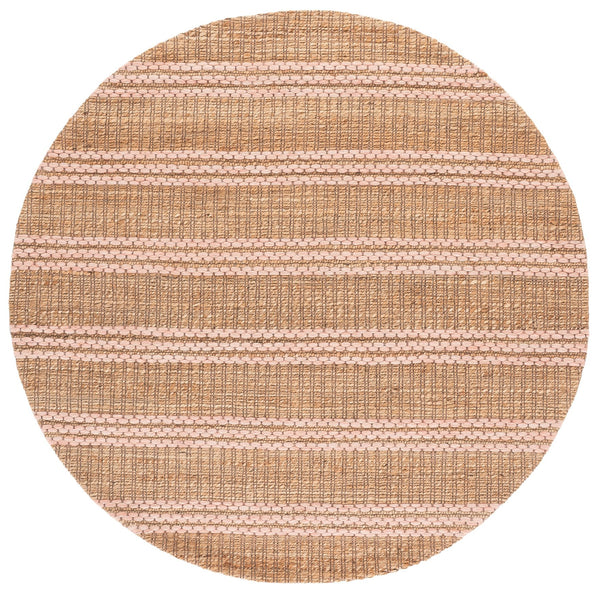 Safavieh Martha Hand-Tufted Natural Blush Area Rug — Jute Wool Cotton Blend, Low-Profile Coastal Stripe Elegance 8'-0" x 10'-0" MSR9525U-8