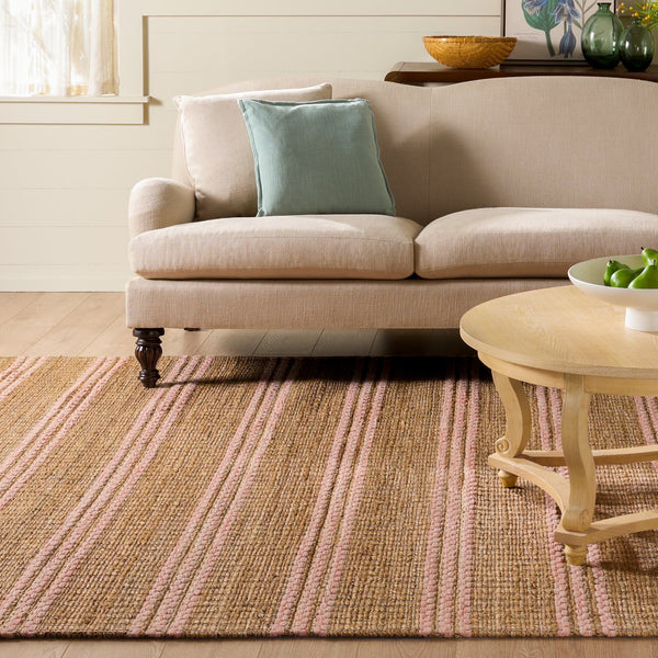 Safavieh Martha Hand-Tufted Natural Blush Area Rug — Jute Wool Cotton Blend, Low-Profile, Coastal Minimalist Chic 4'-0" x 6'-0" MSR9525U-4