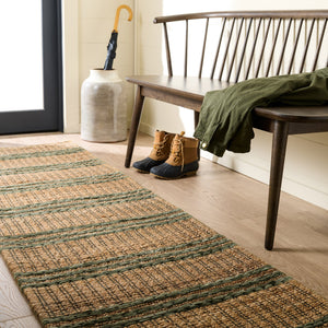Safavieh Martha Hand-Tufted Natural & Green Round Rug — Jute Wool Cotton Blend, Low-Profile Durable Comfort 6'-0" x 6'-0" MSR9525Y-6R