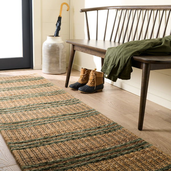 Safavieh Martha Hand-Tufted Natural Fiber Runner In Soft Green — Low-Profile Jute-Wool-Cotton Texture For Hallways 2'-3" x 8'-0" MSR9525Y-28
