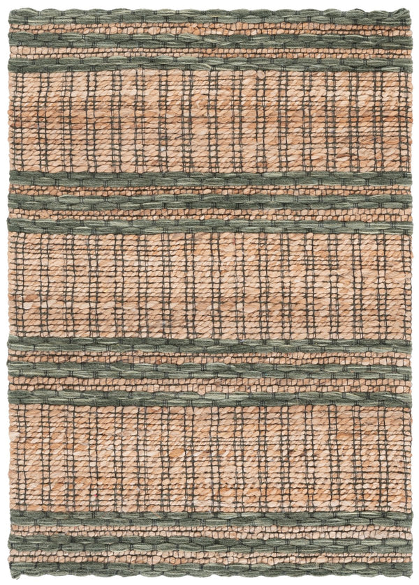 Safavieh Martha Hand-Tufted Natural & Green Area Rug — Jute Wool Cotton Blend, Artisanal Texture For Modern Spaces 6'-0" x 6'-0" MSR9525Y-6SQ