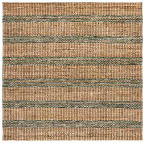 Safavieh Martha Hand-Tufted Natural Green Area Rug — Jute Wool Cotton Blend, Subtle Stripes, Low Profile Comfort 4'-0" x 6'-0" MSR9525Y-4