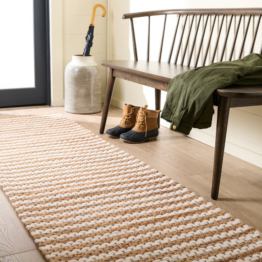Safavieh Martha Natural Ivory Round Rug — Hand-Tufted Jute Wool Cotton Blend, Low-Profile Modern Texture 6'-0" x 6'-0" MSR9526A-6R