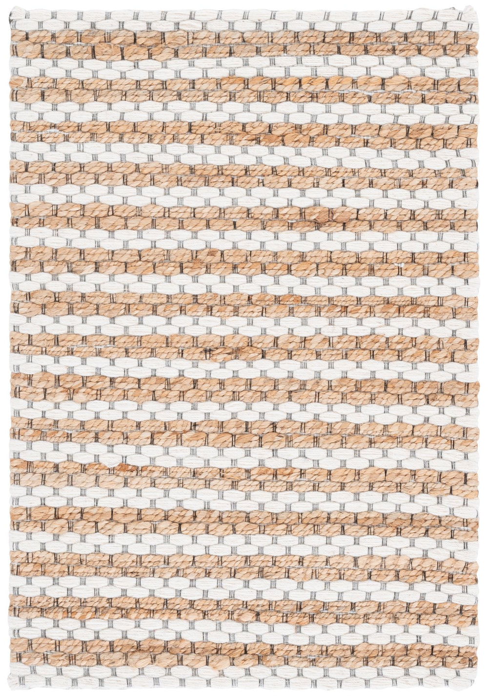 Safavieh Martha Natural Ivory Round Rug — Hand-Tufted Jute Wool Cotton Blend, Low-Profile Modern Texture 6'-0" x 6'-0" MSR9526A-6R