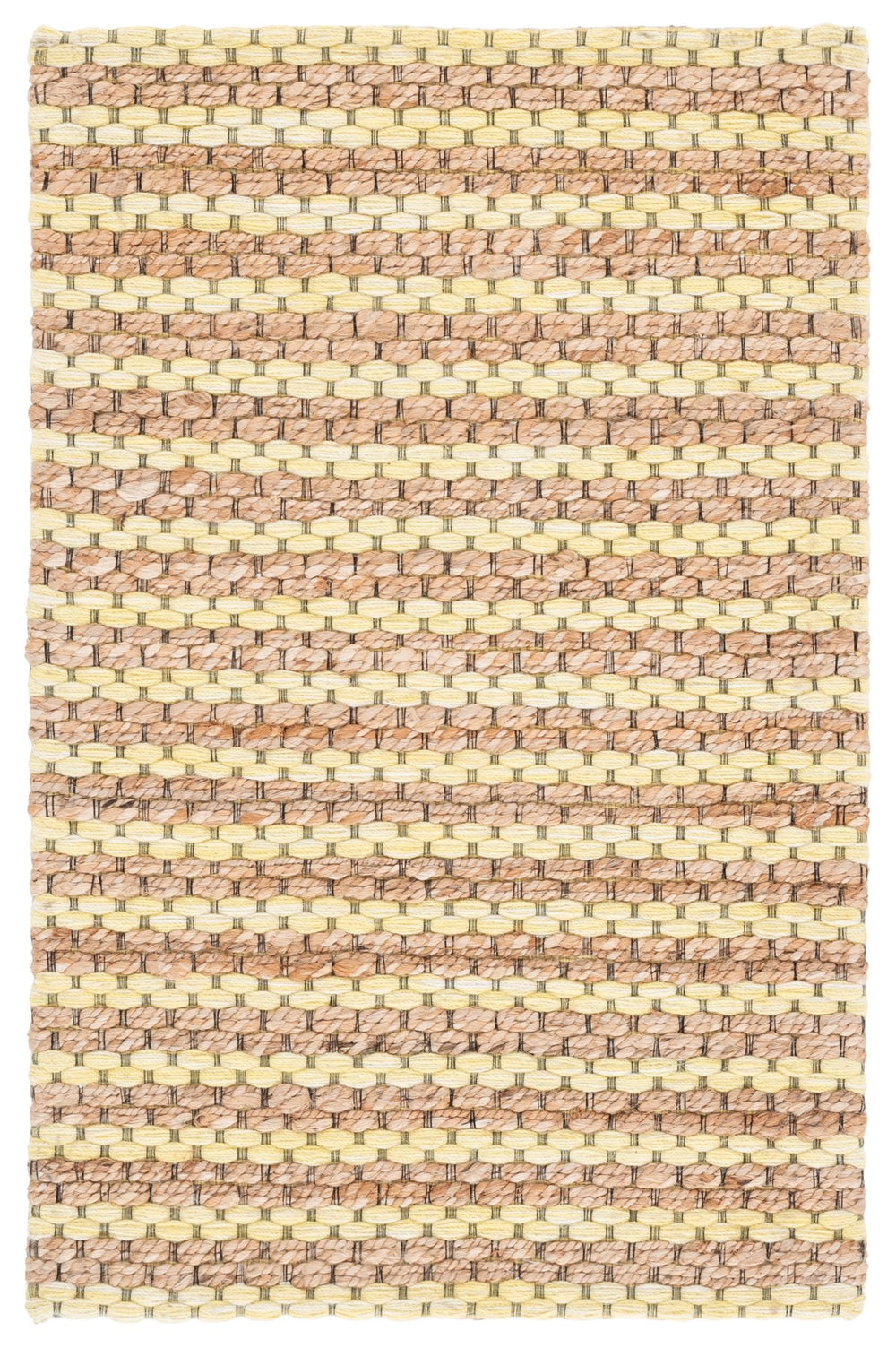 Safavieh Martha Hand‑Tufted Natural Yellow Area Rug — Jute Wool Cotton Blend, Low‑Profile Coastal Stripes 6'-0" x 6'-0" MSR9526D-6SQ