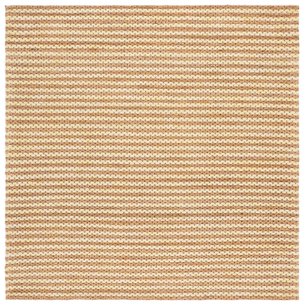 Safavieh Martha Hand‑Tufted Natural Yellow Area Rug — Jute Wool Cotton Blend, Low‑Profile Coastal Stripes 6'-0" x 6'-0" MSR9526D-6SQ