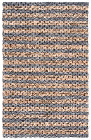 Safavieh Martha Hand-Tufted Natural Charcoal Area Rug — Jute-Wool-Cotton Blend, Minimalist Square Rug, India Crafted Elegance 6'-0" x 6'-0" MSR9526H-6SQ
