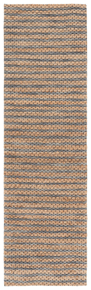 Safavieh Martha Hand‑Tufted Natural Charcoal Rug — Jute Wool Cotton Blend, Low‑Profile Coastal Striped Elegance 6'-0" x 9'-0" MSR9526H-6