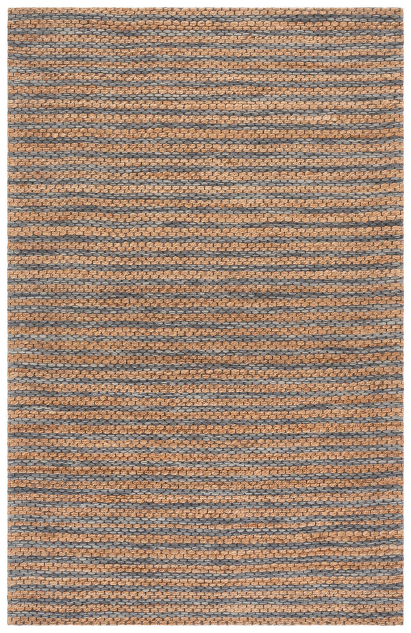 Safavieh Martha Hand-Tufted Natural Charcoal Area Rug — Jute-Wool-Cotton Blend, Minimalist Square Rug, India Crafted Elegance 6'-0" x 6'-0" MSR9526H-6SQ