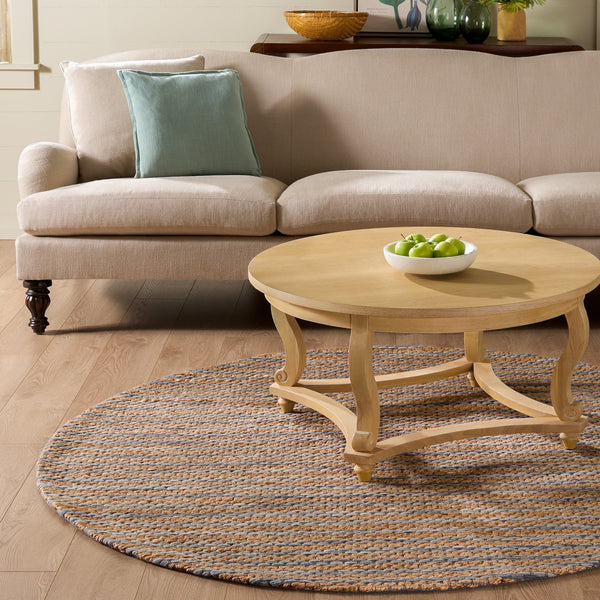 Safavieh Martha Hand-Tufted Natural & Charcoal Area Rug — Neutral Jute Wool Cotton Low-Pile Comfort Design 8'-0" x 10'-0" MSR9526H-8