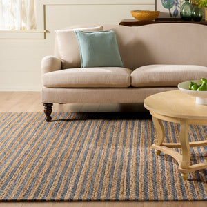 Safavieh Martha Hand-Tufted Natural & Charcoal Area Rug — Neutral Jute Wool Cotton Low-Pile Comfort Design 8'-0" x 10'-0" MSR9526H-8