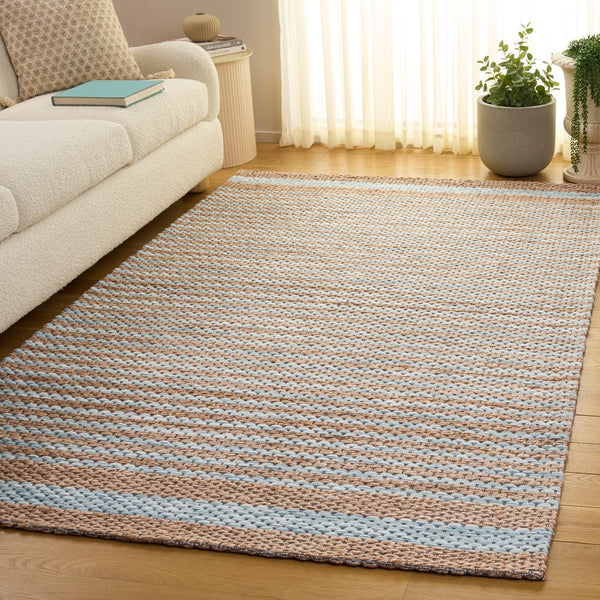 Safavieh Martha Hand-Tufted Natural Jute & Wool Area Rug With Light Blue Accents — Coastal Minimalist Chic 6'-0" x 6'-0" MSR9526L-6SQ