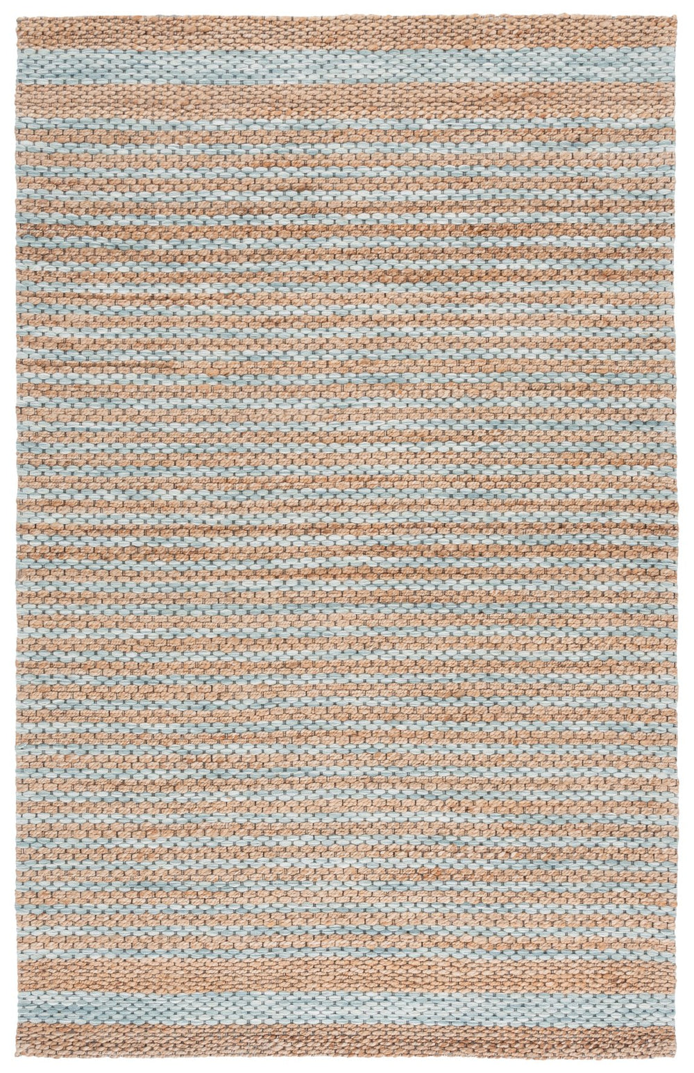 Safavieh Martha Hand-Tufted Natural Jute Wool Runner With Light Blue Stripes — Low-Profile Coastal Elegance 2'-3" x 8'-0" MSR9526L-28