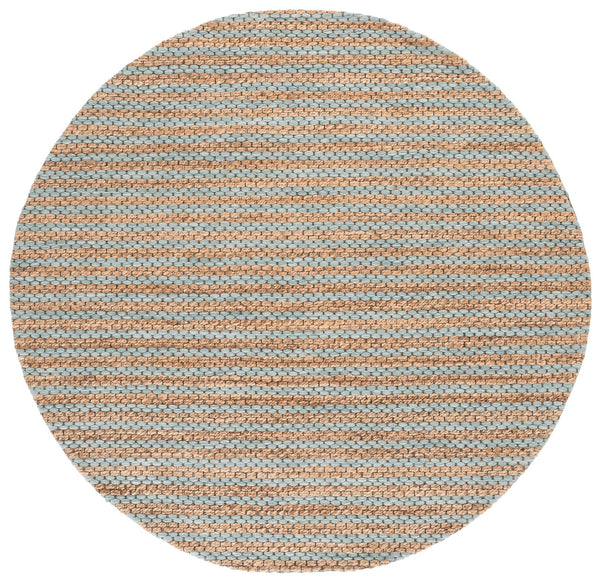Safavieh Martha Hand-Tufted Natural Jute & Wool Area Rug With Light Blue Accents — Coastal Minimalist Chic 6'-0" x 6'-0" MSR9526L-6SQ