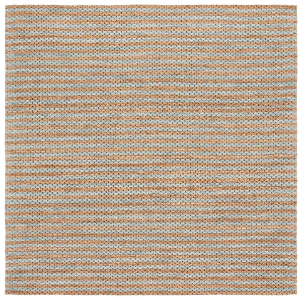 Safavieh Martha Hand‑Tufted Natural & Light Blue Coastal Rug — Jute Wool Cotton Low‑Pile, Durable Style 9'-0" x 12'-0" MSR9526L-9