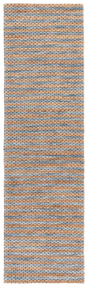 Safavieh Martha Hand‑Tufted Natural & Blue Area Rug — Jute Wool Cotton Blend, Low‑Pile Minimalist Elegance 6'-0" x 6'-0" MSR9526M-6SQ