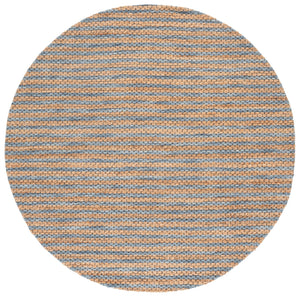 Safavieh Martha Hand-Tufted Natural And Blue Runner Rug, Low 3/8" Pile, Jute-Wool-Cotton Serene Hallway DéCor 2'-3" x 8'-0" MSR9526M-28