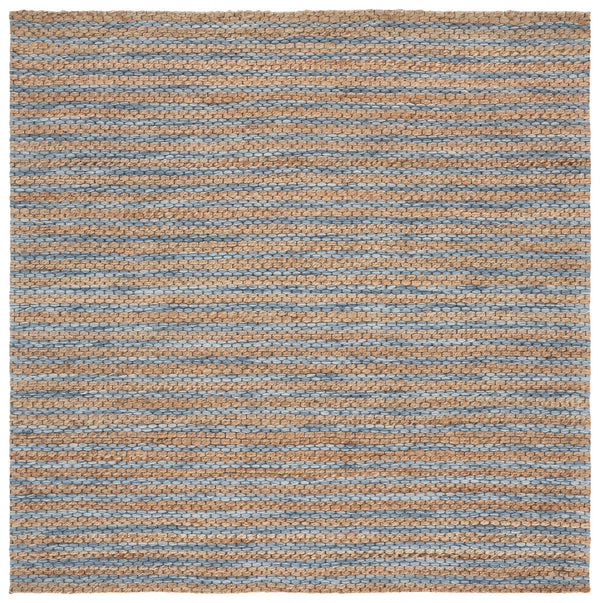 Safavieh Martha Hand‑Tufted Natural & Blue Area Rug — Coastal Modern Striped Jute Wool Cotton Blend Rug 4'-0" x 6'-0" MSR9526M-4