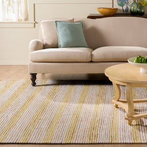 Safavieh Martha Hand-Tufted Round Jute Wool Rug In Natural And Yellow — Low-Pile, Coastal Minimalist Appeal 6'-0" x 6'-0" MSR9527D-6R