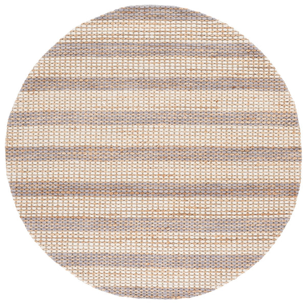 Safavieh Martha Hand-Tufted Natural Grey Rug — Jute Wool Cotton Blend, Low Pile Minimalist Texture (Square) 6'-0" x 6'-0" MSR9527F-6SQ