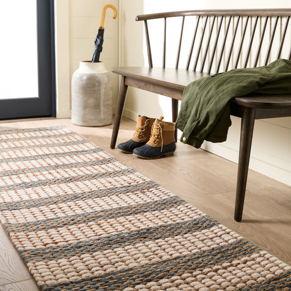 Safavieh Martha Hand-Tufted Natural Jute Wool Cotton Area Rug In Dark Blue — Minimalist, Durable Comfort Crafted In India 6'-0" x 6'-0" MSR9527M-6SQ