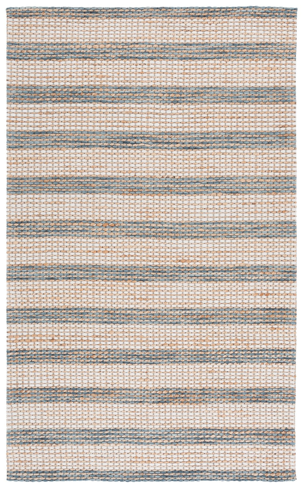 Safavieh Martha Hand-Tufted Round Area Rug In Natural & Dark Blue — Jute Wool Cotton Blend, Low Pile Craftsmanship 6'-0" x 6'-0" MSR9527M-6R