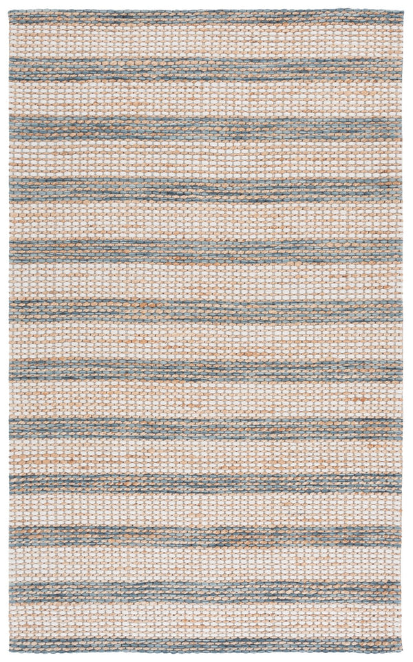 Safavieh Martha Hand-Tufted Natural & Dark Blue Area Rug, Jute-Wool-Cotton Blend, Low-Profile Coastal Flair 6'-0" x 9'-0" MSR9527M-6