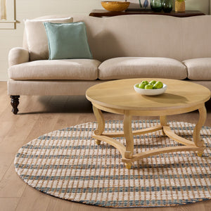 Safavieh Martha Hand-Tufted Natural Jute Wool Cotton Area Rug In Dark Blue — Minimalist, Durable Comfort Crafted In India 6'-0" x 6'-0" MSR9527M-6SQ