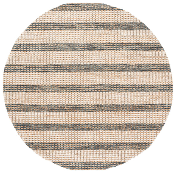Safavieh Martha Hand-Tufted Jute Wool Area Rug In Natural And Dark Blue — Low-Profile Coastal Modern Charm 4'-0" x 6'-0" MSR9527M-4