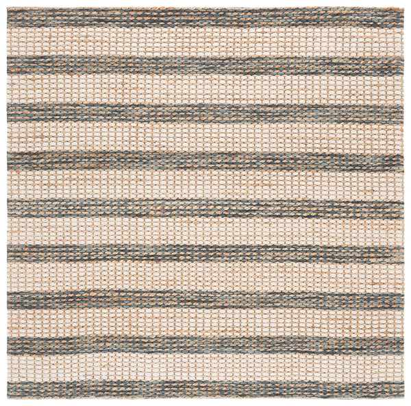Safavieh Martha Hand-Tufted Jute Wool Area Rug In Natural And Dark Blue — Low-Profile Coastal Modern Charm 4'-0" x 6'-0" MSR9527M-4